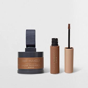Imagem de Kit Máscara de Sobrancelha Castanho Claro + Maquiagem Capilar Nádia Tambasco By Océane (2 Produtos)