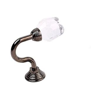 Imagem de Suporte de borla vintage bola de cristal fixado na parede em forma de u acessórios de retenção fivela ganchos gancho janela decoração de casa, prata