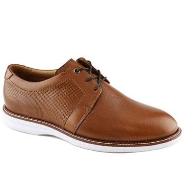 Imagem de MARC JOSEPH NEW YORK Mens Casual Comfortable Genuine Leather Classic Perforated Modern Formal Oxford Dress Business Derby Lace Up Plain Toe Men Shoes Cognac Grainy 8.5