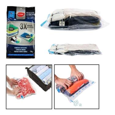 Imagem de Saco A Vacuo Organizador Para Viagem Sem Aspirador 40x60cm