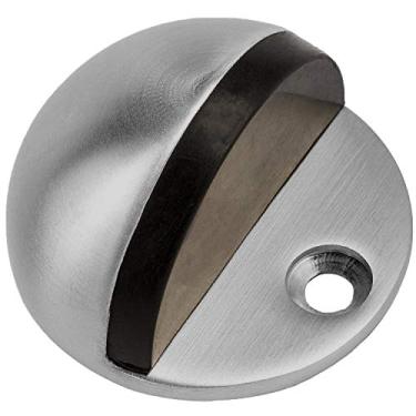 Imagem de Suporte redondo para porta Gizhome, suporte de chão de porta simples para serviço pesado, metal sólido 304 de aço inoxidável com almofada de borracha, parafuso cilíndrico para home office e estação de trabalho de hotel, Brushed Silver, 1 Pack