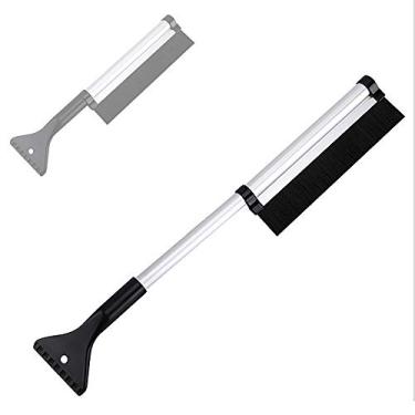 Imagem de Yajun Raspador de gelo extensível remoção de neve com escova para carro, caminhão, SUV, para-brisa, neve, remoção de neve, limpador de vassoura durável 42,5-65 cm