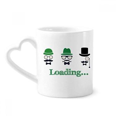 Imagem de Chapéu verde piada chinesa caneca para colorir café cerâmica copo de coração de vidro