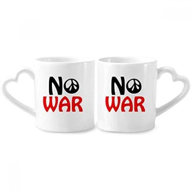 Imagem de Conjunto de canecas de porcelana Love Peace World No War para casais, coração de cerâmica