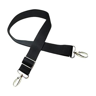 Imagem de UGPLM Alça de bolsa de ombro de nylon comprimento ajustável mulheres homens com ganchos de metal alça de cinto de bolsa para laptop pasta faça você mesmo acessórios de reparo, preto