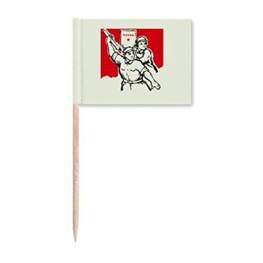 Imagem de China Red Education Publicity Run Toothpick Flags Marcador Topper Decoração de Festa