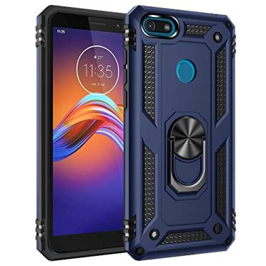 Imagem de Caso de capa de telefone de proteção Para Motorola Moto E6 Play Case Celular com caixa de suporte magnético, proteção à prova de choque pesada para Motorola Moto E6 Play (Color : Blue)