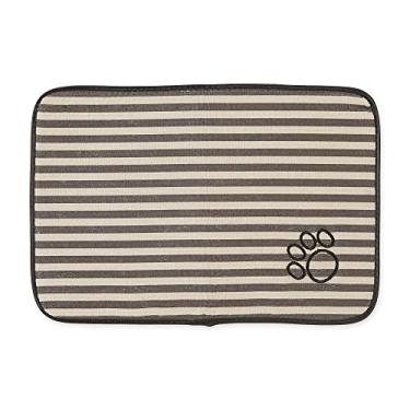Imagem de Bone Dry Lavável na máquina, tapete ultra absorvente para animais de estimação, pequeno, 30,5 x 45,7 cm, listrado marrom