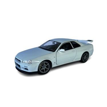Imagem de Miniatura Nissan gtr R34 Skyline Branco Metal 1:24