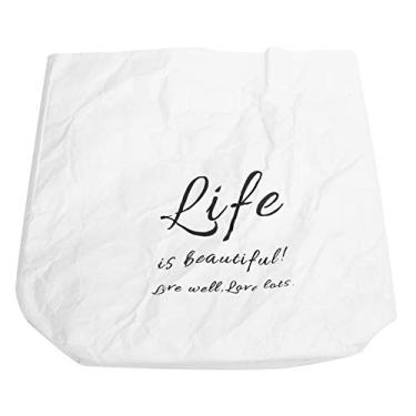 Imagem de Lancheiras de papel Filme de alumínio Papel Kraft Lancheira com suporte isolado Lancheira Suprimentos de armazenamento para escritório escolar (branco)