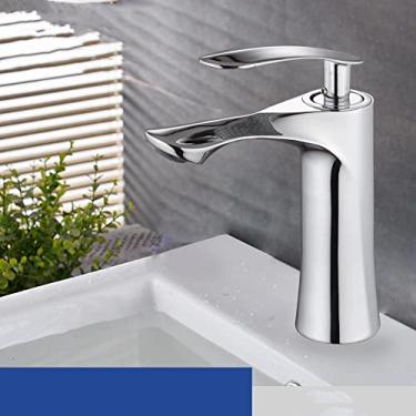 Imagem de Torneira do banheiro Rose Gold Waterfall Torneira da bacia Torneira de água fria e quente Torneira da bacia Torneira misturadora Torneira da pia,7