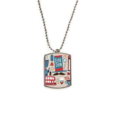 Imagem de DIYthinker Colar com pingente de corrente de aço inoxidável Big Ben British Bus Bandeira da Inglaterra