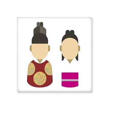Imagem de Coreia Tradicional Príncipe e Princesa Azulejo de Cerâmica Brilhante Decalque Pedra Adorna de Tijolos Vitrificados