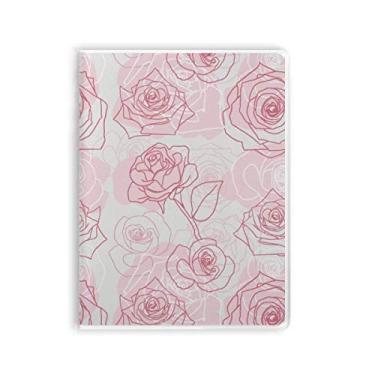 Imagem de Caderno de plantas de rosas pintadas à mão, capa de goma