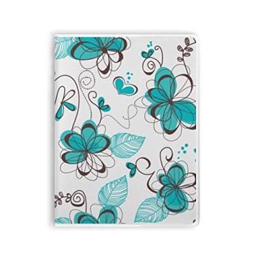 Imagem de Caderno de plantas de água-marinha com arte moderna, capa de goma
