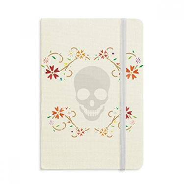 Imagem de Caderno de ilustrações de crânio floral oficial de tecido capa dura diário clássico