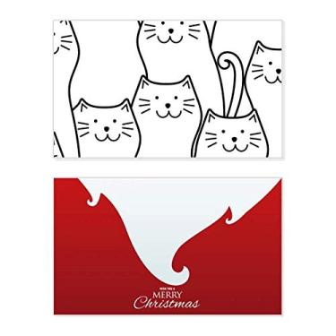 Imagem de Smiling Cat Protect Animal Pet Lover Holiday Holiday Merry Christmas Cartões de parabéns Mensagem de Natal