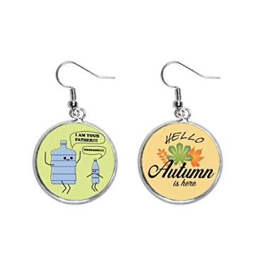 Imagem de Garrafa de balde de bebida líquida, brinco de folha de outono