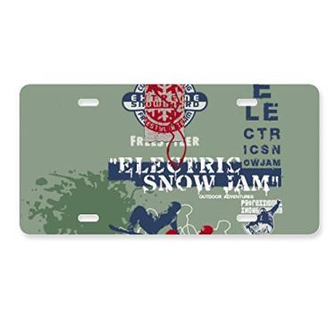 Imagem de DIYthinker Esqui, inverno, esporte, cidade, ilustração, placa de carro, decoração de carro, acessório de aço inoxidável