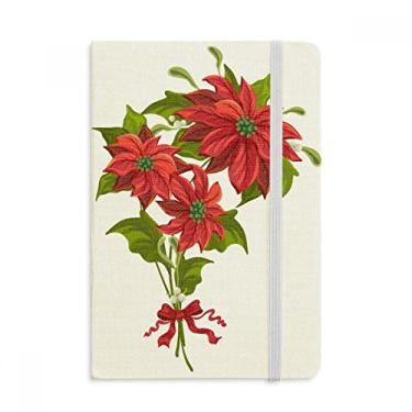 Imagem de Caderno de flores de Natal, buquê de poinsétia, vermelho, capa dura oficial, diário clássico