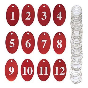 Imagem de Chaveiro com chaveiro de liga de alumínio StayMax com número oval, Vermelho, 1-25
