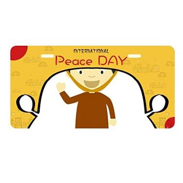 Imagem de DIYthinker Chapéu de bambu Vietnã desenho animado placa etiqueta decoração de carro dia da paz