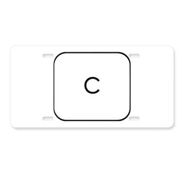 Imagem de DIYthinker Símbolo de teclado C placa de licença decoração aço inoxidável automóvel