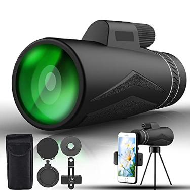 Imagem de Telescópio monocular 12X50 HD de alta potência à prova d'água e anti-embaçante tripé inteligente com adaptador de telefone móvel adequado para viagens de observação de pássaros e jogos de observação