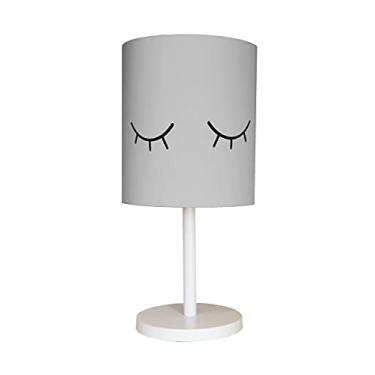 Imagem de Abajur Infantil Olhinho Base Branca Cúpula 20x43 Cor: Cinza