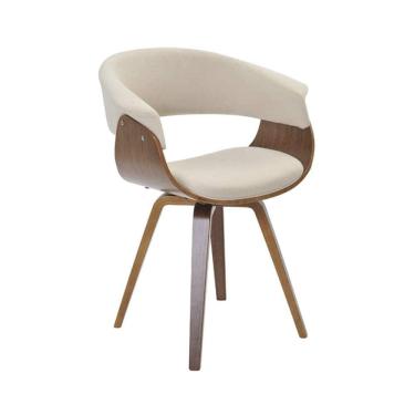 Imagem de Cadeira Base Madeira Betina Rivatti Creme