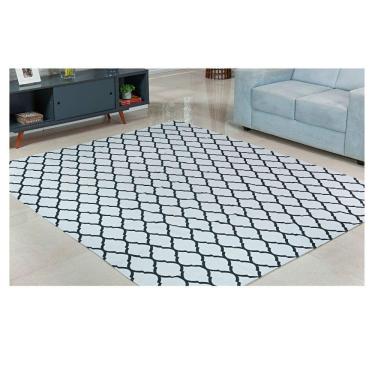 Imagem de Tapete Sala 2.50m x 2.00m Jacquard Tecido Antiderrapante