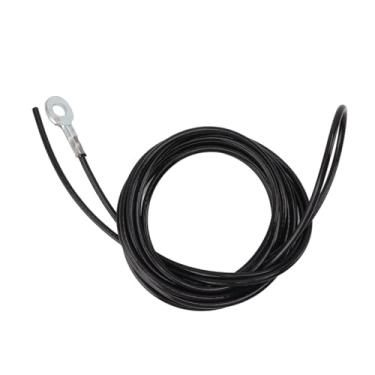 Imagem de Cabo de Polia, Fio de Aço Ajustável Preto para Ginástica, Carga Pesada, Fácil Instalação Com Anel de Proteção, Trava de Segurança para Academia (5m/16,4 pés)