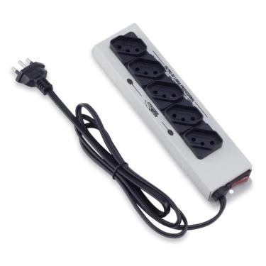 Imagem de Filtro de linha 5 tomadas Forceline - Metalico - 10A - Bivolt - Cinza - 560