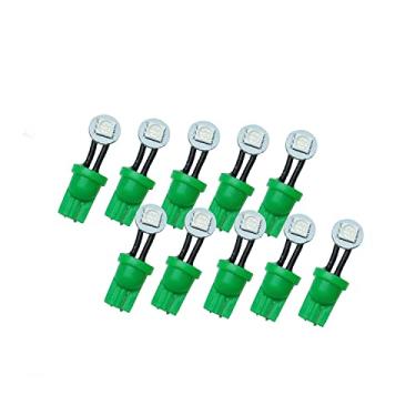 Imagem de PA 10 peças #555 T10 1SMD LED cunha pinball lâmpada de visão lateral verde - 6,3 V