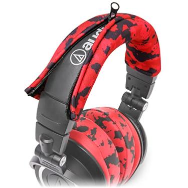 Imagem de Capa protetora para faixa de cabeça WC Bandz V2 para fones de ouvido Audio Technica Ath - Lavável à máquina, chega de descascar - Compatível com M50X/M50XBT/M50/M40X e mais | (Camuflagem vermelha)