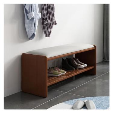 Imagem de Prateleira de sapatos armários banco de sapatos, bancos de armazenamento de entrada, armazenamento de sapatos com almofada acolchoada, banco de madeira para entrada, organizador de sapateira de 2