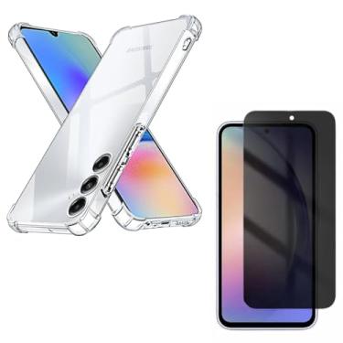 Imagem de Capa Capinha Anti Impacto + Película Privacidade Compatível Com Samsung Galaxy A15 - (Hard Glass Store)