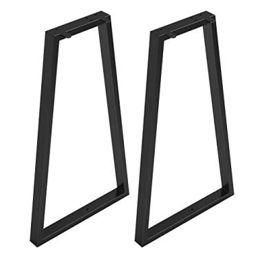 Imagem de Signstek Pernas de mesa de metal trapézio de 71 cm, pernas de mesa de ferro de tubo resistente para móveis, bancos ou cadeiras, pernas de mesa de café, pernas de banco, pernas de mesa de extremidade,