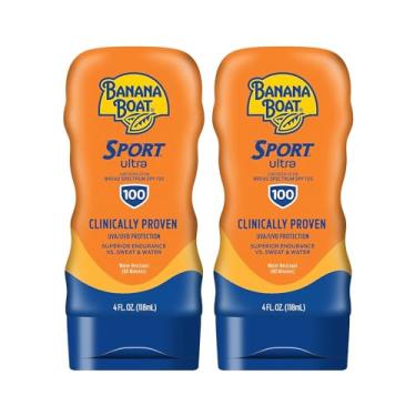 Imagem de Banana Boat Sport Performance Sunscreen Lotion SPF 100, 4-ounce Bottles (Pack of 2) by Banana Boat