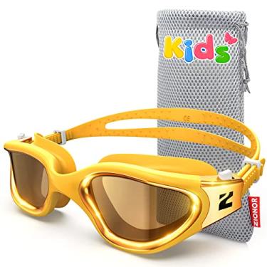 Imagem de ZIONOR Óculos de natação infantil G1MINI ULTRA fotocromáticos polarizados, meninos e meninas, proteção UV, alça ajustável fácil à prova de vazamento para natação interna e externa (polarizado + dourado)