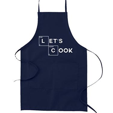 Imagem de Avental de cozinha de mesa periódico Let's Cook, Azul marino, 30"x 20"