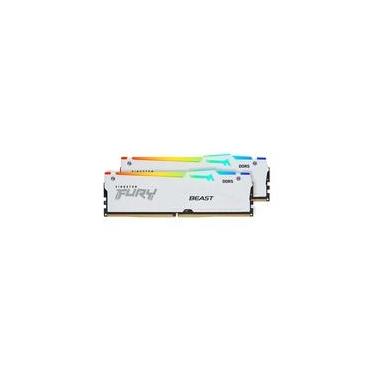 Imagem de Memória RAM Kingston Fury Beast, RGB, 32GB (2x16GB), 5600MHz, DDR5, CL36, Branco - KF556C36BWEAK2-32