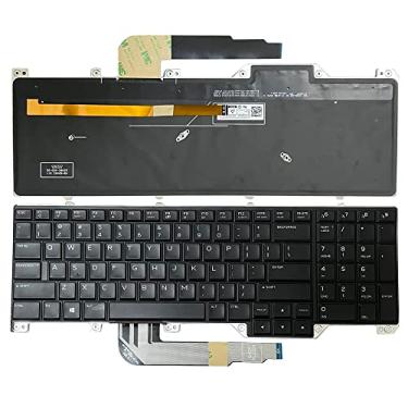 Imagem de JINTAI Substituição de teclado US retroiluminado para DELL Alienware 17 R4 R5 M17 R4 P31E PK1326T1B00 00WN4Y 0N7KJD 0ND5TJ Sete cores multicoloridas