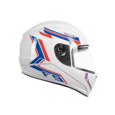 Imagem de Fly Capacete Fechado Moto F-9 HG Hans Branco/Vermelho 58