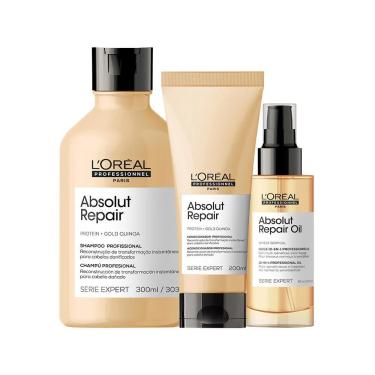 Imagem de Kit L'oréal Professionnel Serie Expert Absolut Repair Gold Quinoa - Shampoo E Coondicionador E Óleo