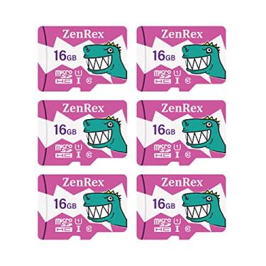 Imagem de ZenRex Pacote de 16 GB de cartão de memória micro SDHC de alta velocidade C10 U1 A1 com 6 unidades para câmera, tablet, smartphone com adaptador