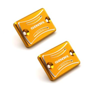 Imagem de crazy sport Tampa do reservatório de freio dianteiro e traseiro serve para CBR500R 500R 2013-2018 Acessórios de motocicleta Tampa de fluido do cilindro mestre 2017 2016 2015 2014 logotipo (dourado)