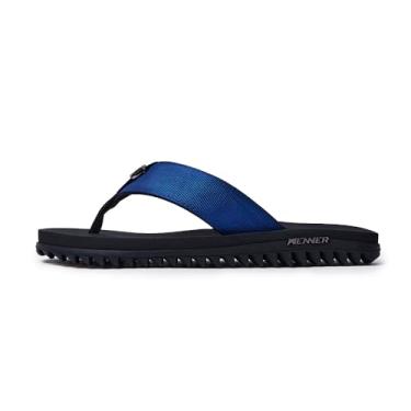 Imagem de CHINELO SANDÁLIA MASCULINA KENNER KIVAH DLK SOLADO TRATORADO Cor:Preto/Azul;Tamanho:41