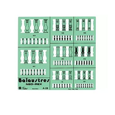 Imagem de Gabarito Balaustres, 19, 5 x 18, 3 cm, Escalas 1:20/1:50, A-28, Trident