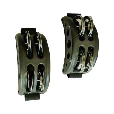 Imagem de Generic 2 peças pandeiro pé chocalho instrumento musical acessórios tambor de pé para palco